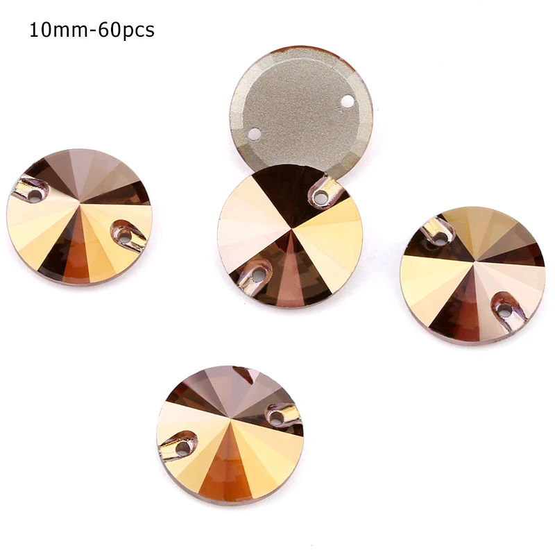 AG 10mm - 60pcs ЦЯО АААА Золотой Гематит пришивные стразы, стеклянные бусины, камни, стразы, аппликации для свадебного платья, одежда для рукоделия, швейные кристаллы - Цвет: AG 10mm - 60pcs