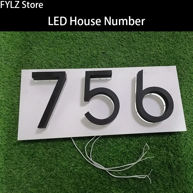 led outdoor waterproof home name figures exterior acrylic metal illuminated house numbers signs for door room apartment free global shipping
