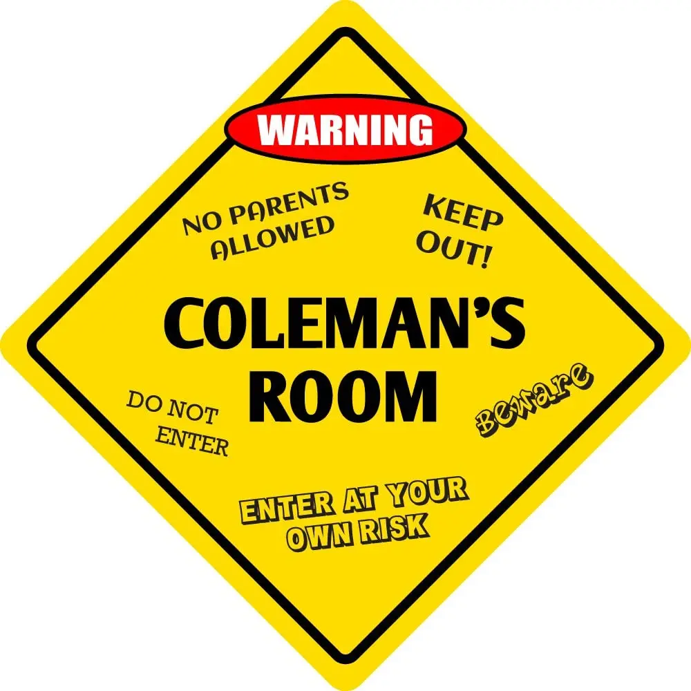 

StickerPirate Coleman комнаты забавные дверь детской комнаты Предупреждение опасности металл Новинка знак Алюминий