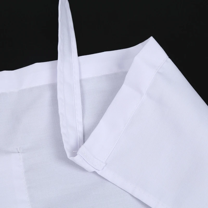 

Kitchen Ware Chef Half Bistro Apron with Center Divide Pocket-White