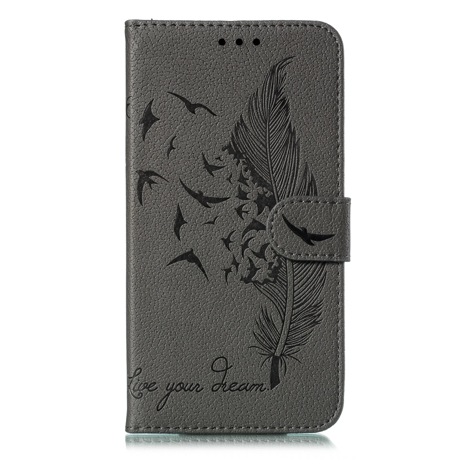 Grey Чехол-бумажник для huawei P30 Lite Pro P20 Lite Honor 8A 8S 20 PRO 10i 20i X9 Pro Y5 Y6 Y7 Y9 Prime P Smart Z Plus - Цвет: Grey