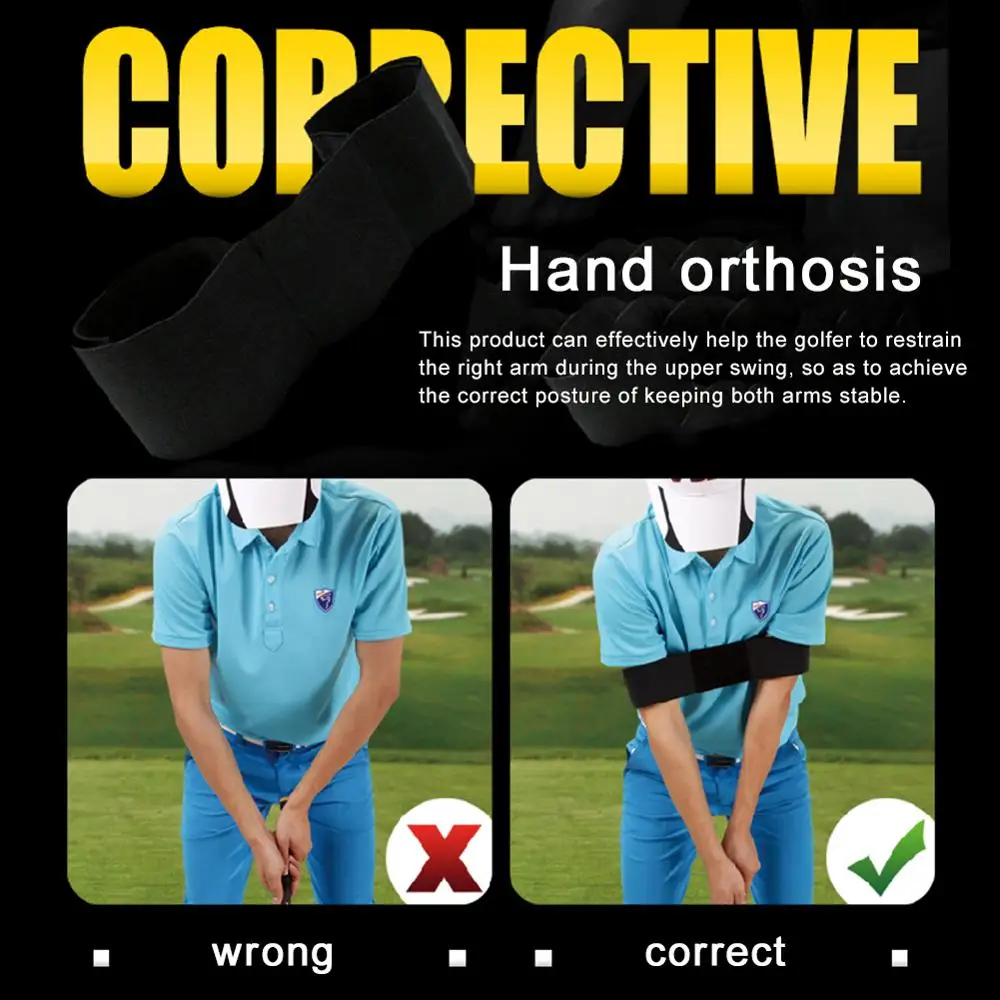 

Golf Swing Trainer Practicing Guide Gesture Alignment Training Aid Aids Correct Swing Trainer Elastic Arm Band Belt