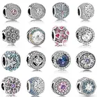 Ослепительные бусины в виде снежинки с зачарованным великолепным цветением, морская звезда, Шарм из стерлингового серебра 925 пробы, модный браслет, ювелирные изделия для рукоделия