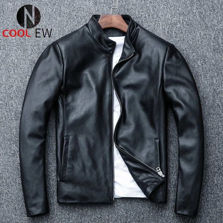 

Free shipping,Wholesales man handsome genuine leather jacket.plus size casual warm cowhide coat,slim thick leather jackets.cool