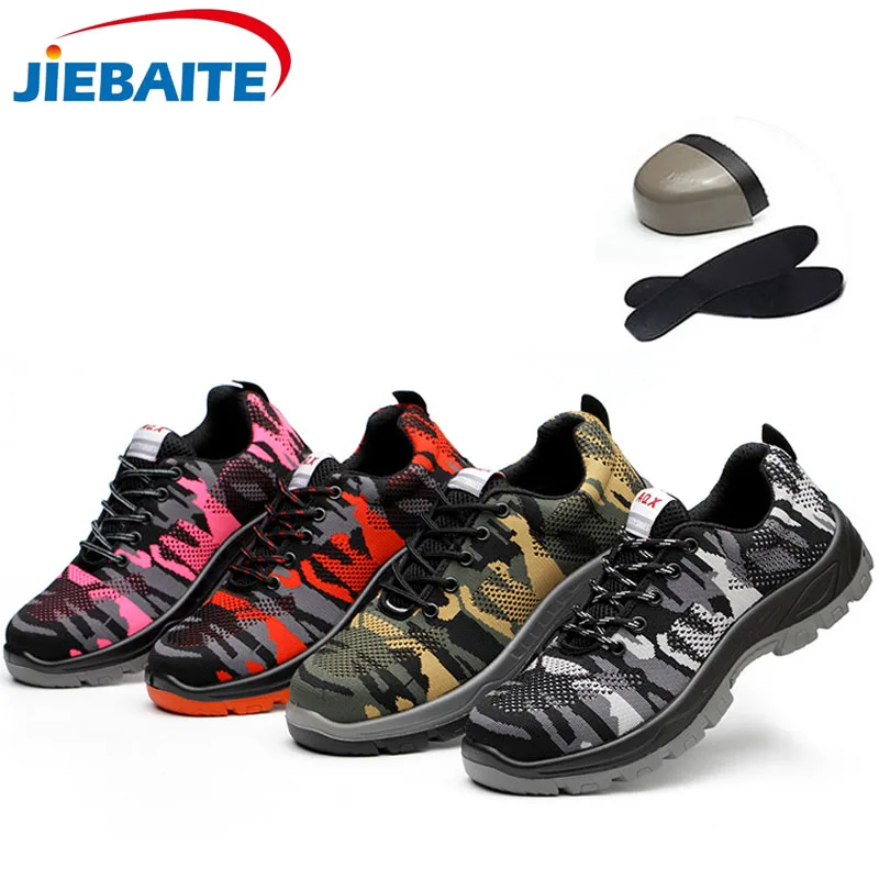 Мужская дышащая Рабочая защитная обувь ботинки со стальным носком