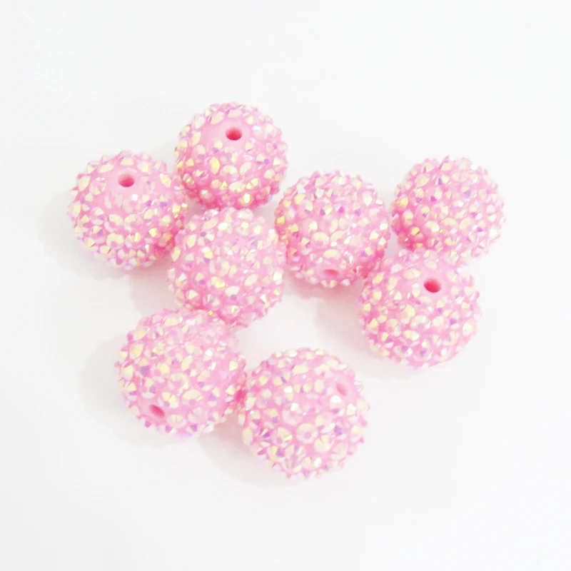 Бусины шарики из эпоксидной смолы ярко розовые 20 мм 100 шт./лот|chunky beads|beads for kidsrhinestone