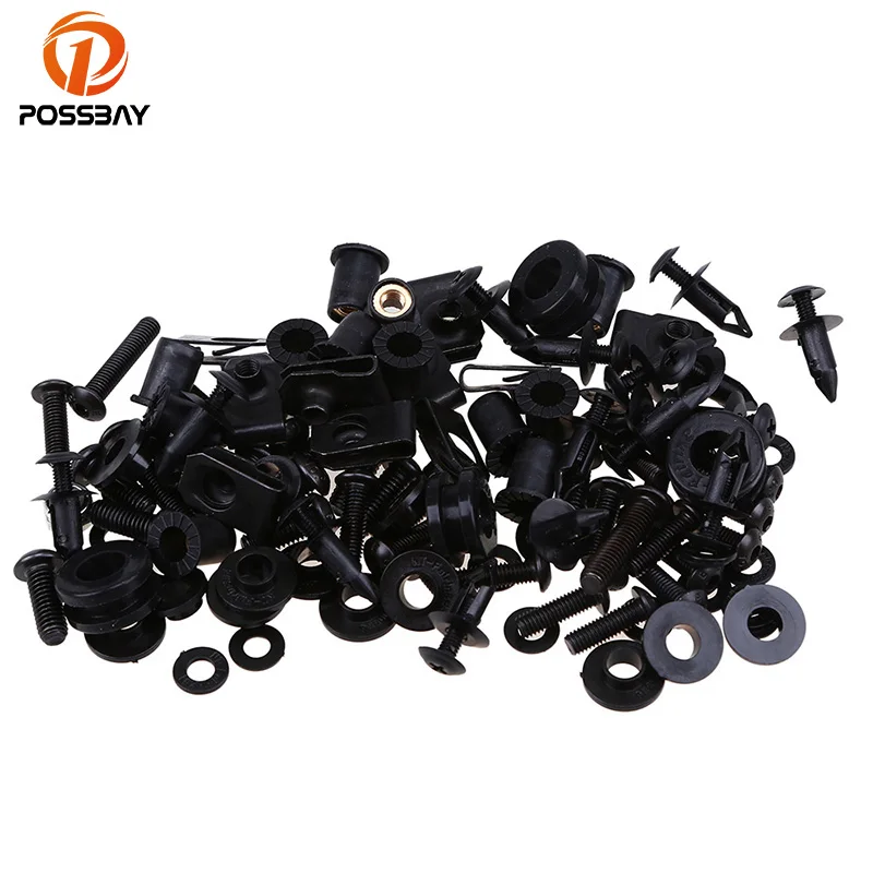 Комплект винтов POSSBAY для мотоцикла черного цвета болтов ветрового стекла