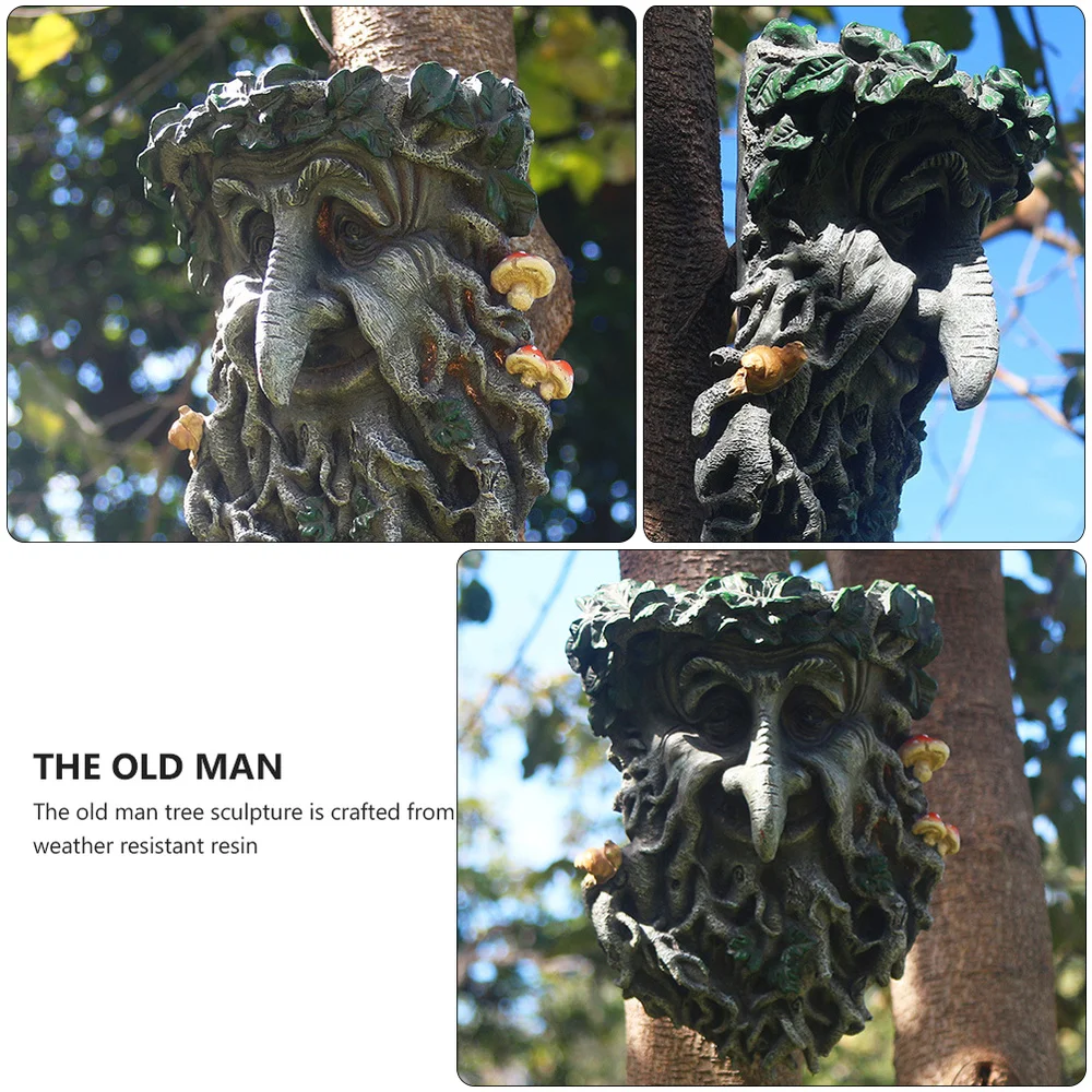 

Tree Face Bird Feeder Outdoor Old Man Wild Bird Feeder Whimsical Tree Sculpture