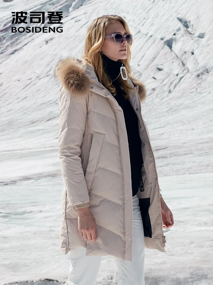 BOSIDENG зимняя утепленная пуховая куртка женское теплое пальто с воротником из