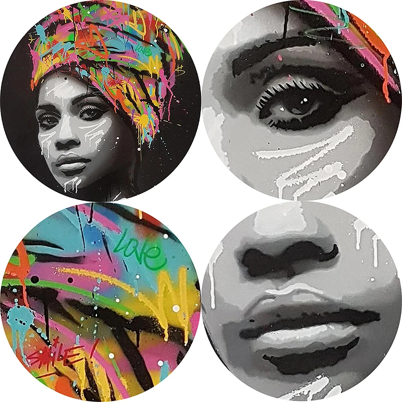 

Graffiti Art African Woman Canvas Painting Modern Street Art Posters and Prints Wall Art Portrait Pictures for Home Decoration