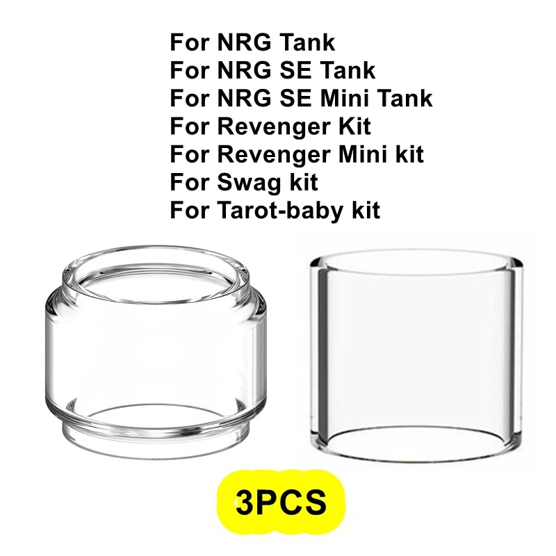 

3PCS Pack Replacement Glass Tube For Vaporesso NRG SE Mini Tank Atomizer Revenger Swag Tarot Baby Kit Vape Mod