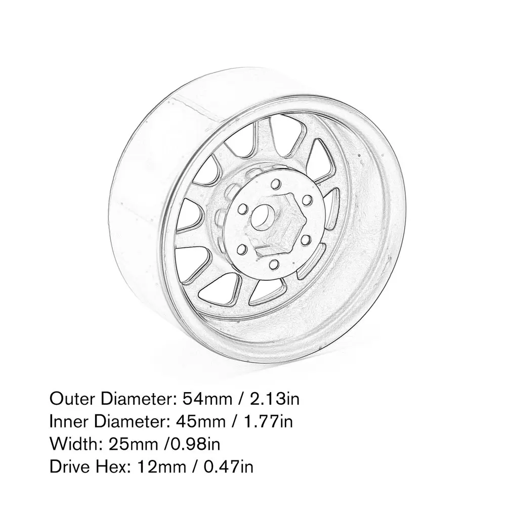 

Metal Alloy 1.9Inch Beadlock Wheel Rims For 1/10 Rc Crawler Axial Scx10 90046 Traxxas Trx4 Redcat Gen8 Metal Lock Tire Wheel