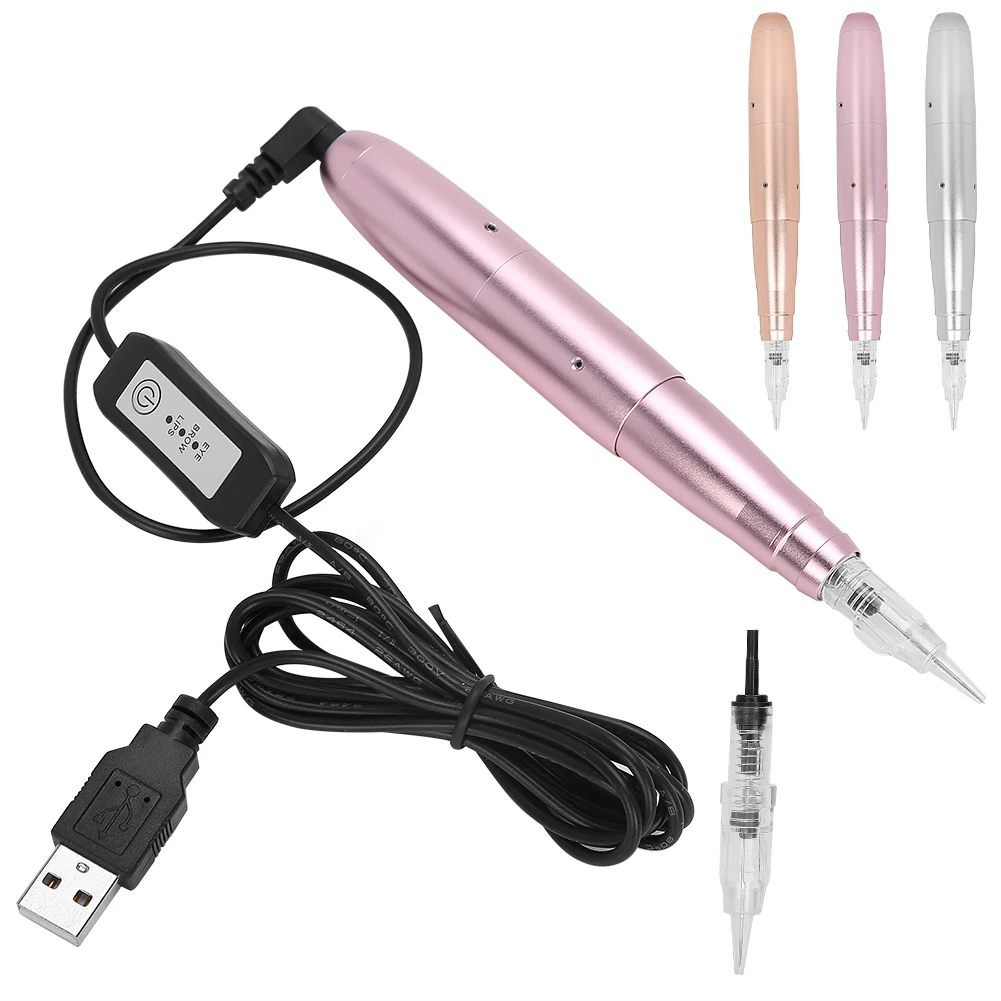 

A Set Hot Sell 3 Color Wireless Semi-Permanent Makeup Tattoo Machine Microblading Rechargeable Eyebrow Lips Electric Tattoo Pen