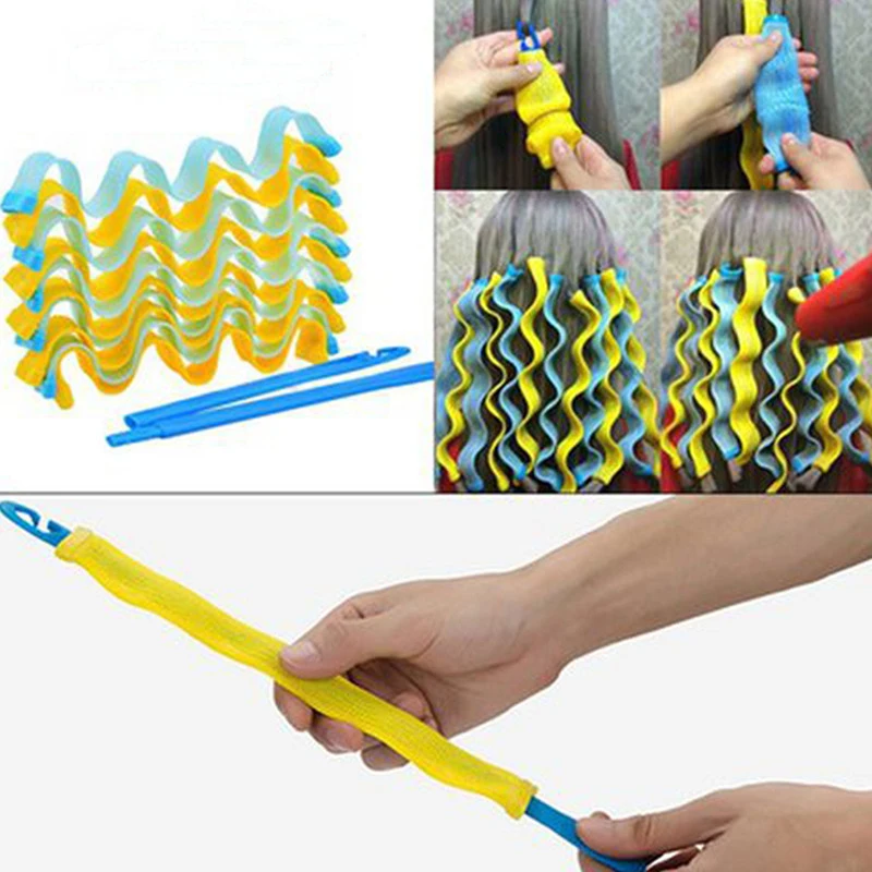 12 шт. волшебные бигуди для волос DIY волна Curl ролики Портативный прическа палочки 30