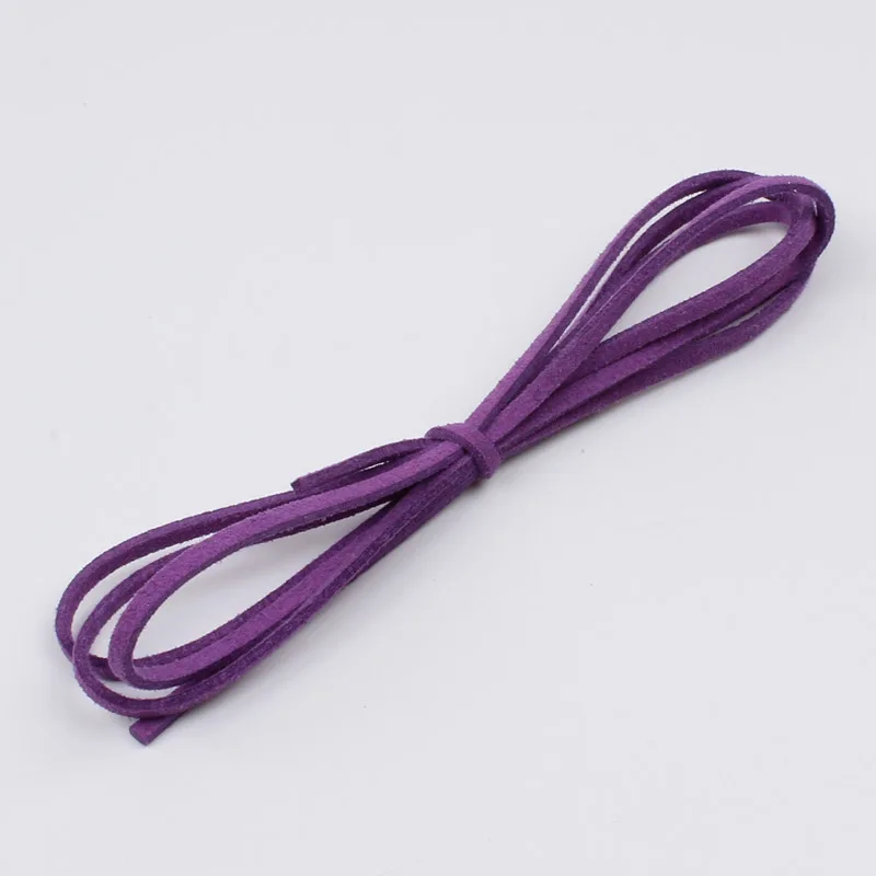 purple 10 метров 3 мм бархатная лента для подарочной коробки бумажный пакет упаковка для цветов кружевная лента DIY кожаный шнур ручной работы материал для бижутерии оптом - Цвет: purple