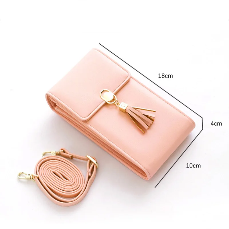 

New Arrival Women's Tassel Lock Shoulder Bag Diagonal Multi-function Mobile Phone Holder Wallet