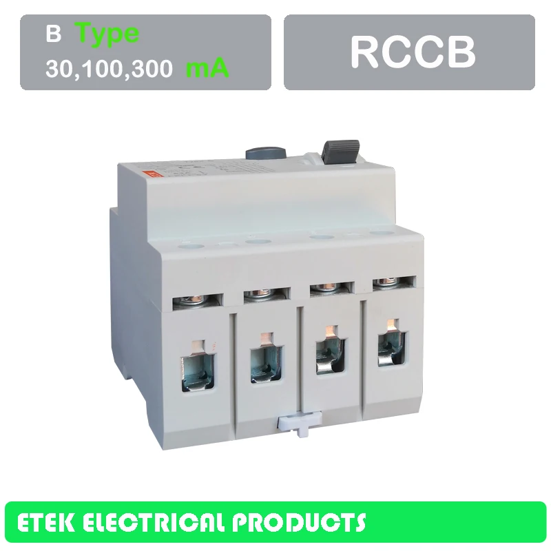 RCCB EKL1-63 4P B Тип 400/415 В~ 50 Гц/60 Гц УЗО постоянного тока 16A 25A 32A 40A 50A 63A 80A