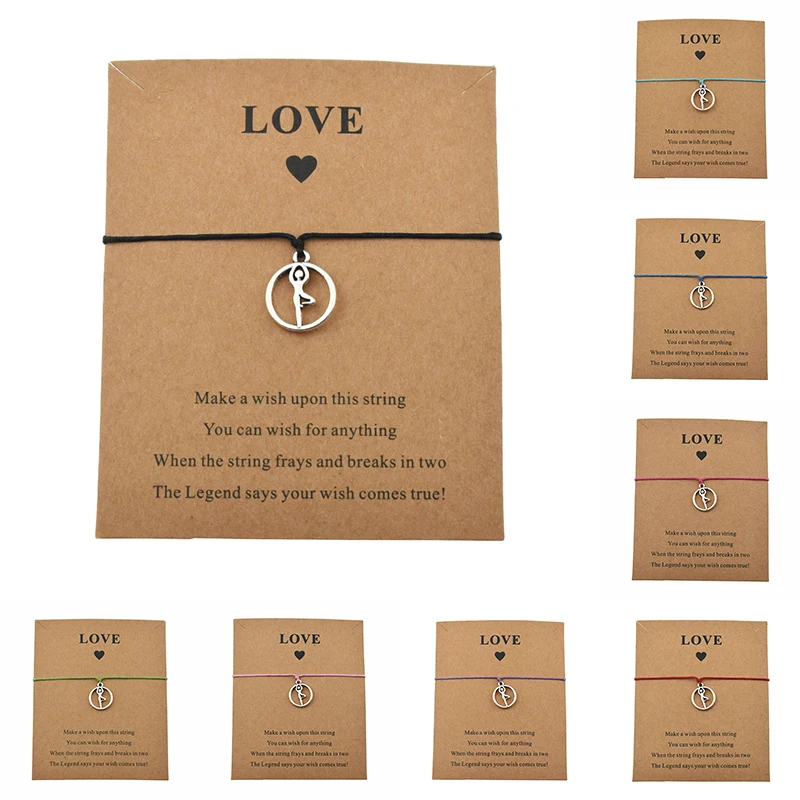 Новая ручная открытка любви OM йога поза балерины балетных девочек, оберег браслеты для женщин и мужчин, Жемчужина Желания, балеринские украшения в подарок.