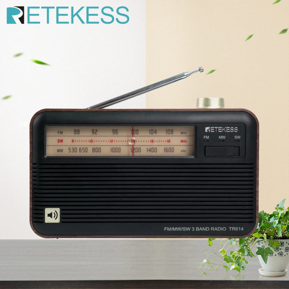 RSTEKESS TR614 ретро портативный радио FM/MW/SW для пожилых людей Поддержка 3 5 мм наушники