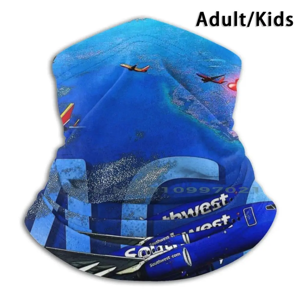 

Luv шарф, маска, шейный обогреватель, обертывание для лица, фуляр, бандана, маскариллы Swa, Юго-Западный, Luv Jet Plane B737 Orlando Florida