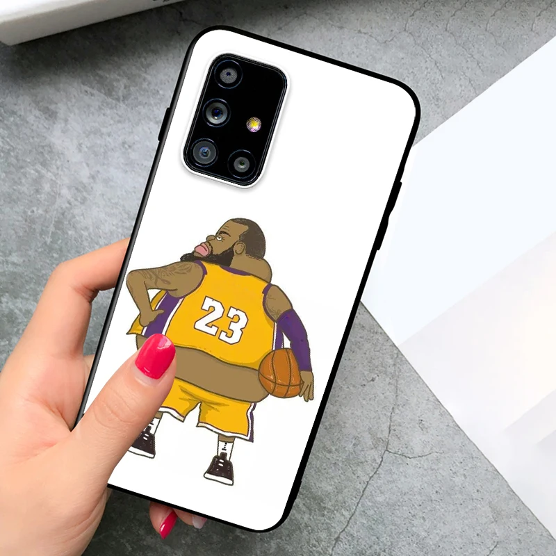 

Basketball cartoon character for Samsung A91 A81 A71 A72 A52 A51 UW A42 A41 A32 A31 A21 A12 A02S A11 Black Phone Case