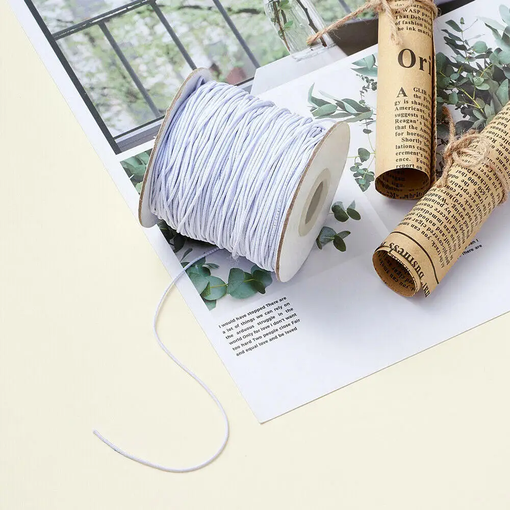 100m/Roll White Round Elastic Cord String Thread DIY Mask Rope Beaded elastic string Ear Clothing Craft Accessories | Дом и сад