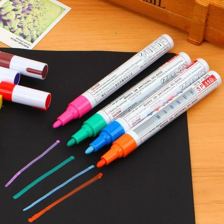 

8 цветов, маркер для краски, ручка, устойчивая к выцветанию, для автомобильных шин, протекторов, CD, металлический маркер для рисования, маслян...