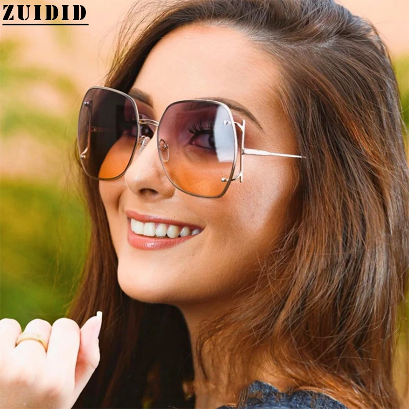 

Square Sunglasses Women Fashion Luxe Femme Glasses Pink Brown Lunette De Soleil Femme Tide Big Frame Zonnebril Dames Vendors