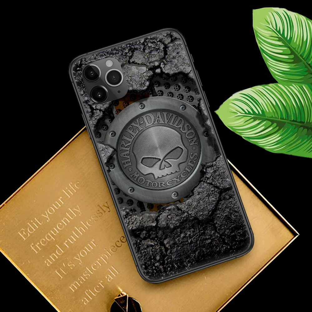 

Harleys Motorcycle Davidsons Phone Case For Iphone 4 4s 5 5S SE 5C 6 6S 7 8 Plus X XS XR 11 12 Mini Pro Max 2020 black Hoesjes
