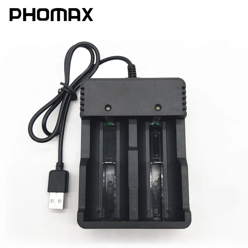 PHOMAX 18650 Двойной Слот светодиодный смарт-дисплей свет быстрая зарядка 4 2 V 22650 18490