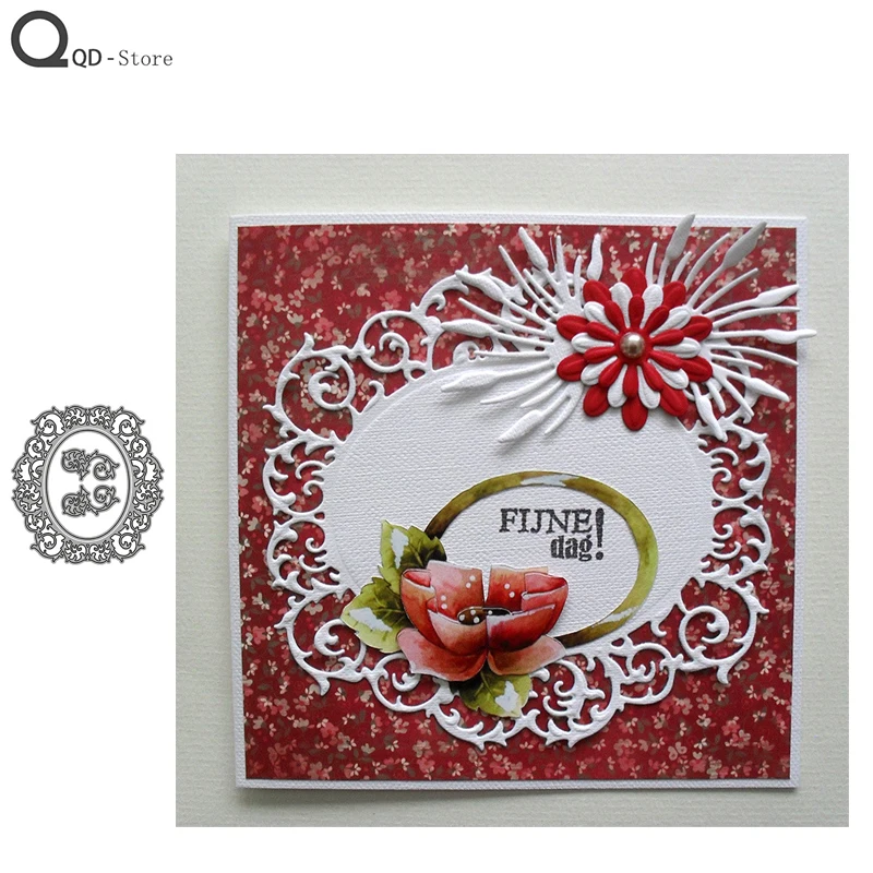 

Oval Lace Border Cutting Dies Stamps Dies Scrapbooking Mold Cut Handmade Tools DIY Craft Decoration Metal Die Cuts New 2020