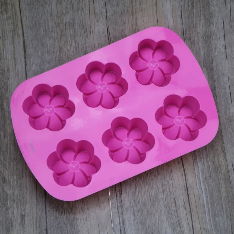 Гибкая силиконовая форма для мыла с 3D цветами 6 емкостей формы изготовления гипса