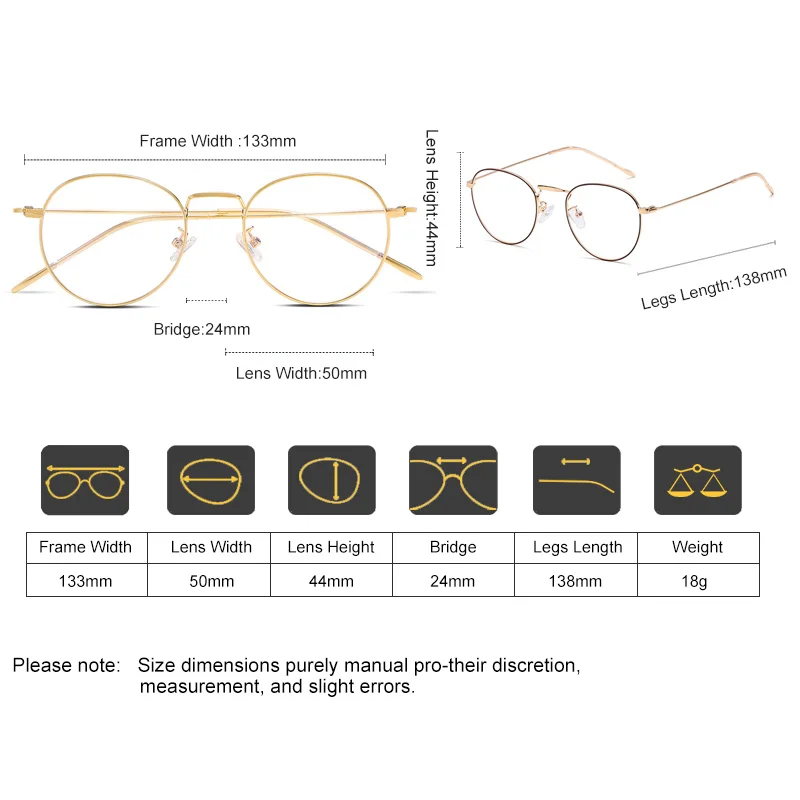 VEGA Eyewear ретро Овальный анти синий светильник очки из розового золота