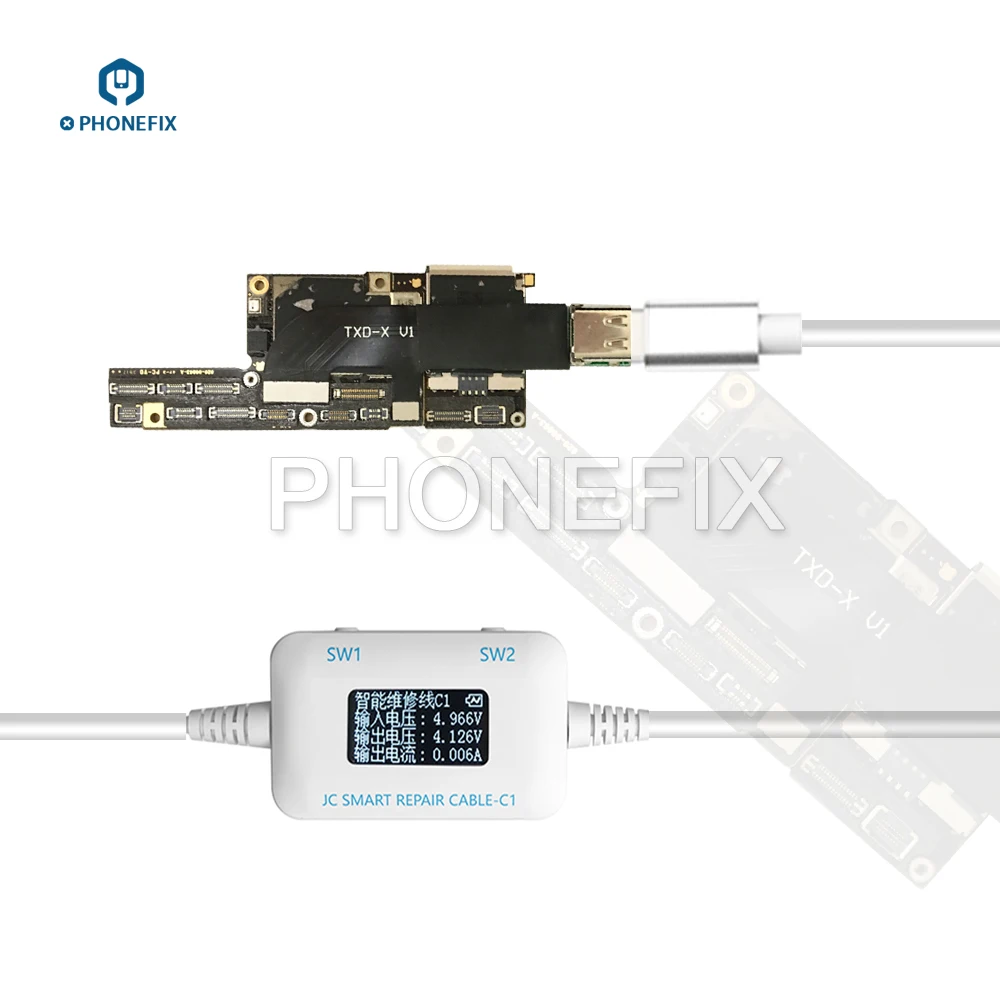 

JC C1 Intelligent Repair Box 1.3 inch OLED Screen Brush Boot Test Tool for iPhone 6-8P Motherboard Charging Fault Detect Repair