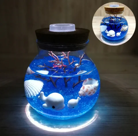 Креативный светодиодный ночной Светильник для детей с дистанционным управлением 13 цветов , аквариумная лампа для рыб, Декор, прикроватный Домашний Детский праздничный подарок подруге