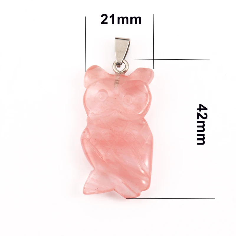

42x21x8mm Natural Stone Gem Pendant Owl Animal Charms Pendants for Jewelry Making Handmade Diy Bracelet Necklace Accessories