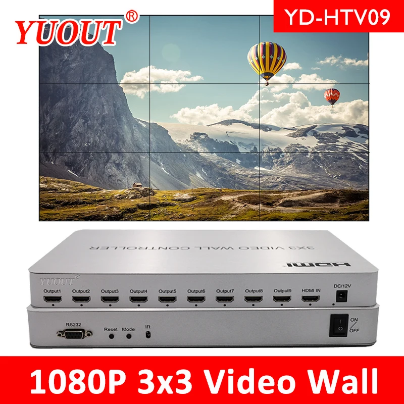 YUOUT YD HTV09 3x3 2x4 4x2 HDMI видео настенный контроллер 2x2 контроллер|Кабели HDMI| |