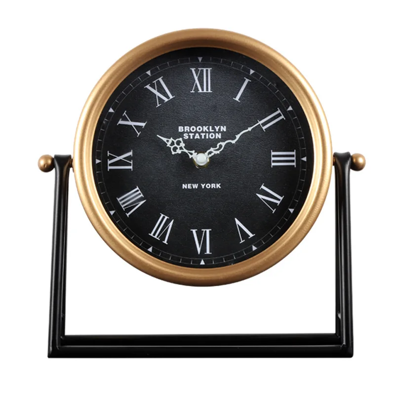 Настольные часы ZA301 в американском стиле винтажные металлические круглые