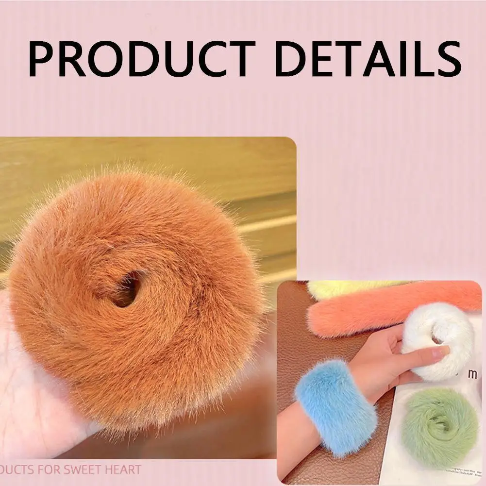 

Candy Color Plush Strip Rolled Up Hairband Hair Decoration Maker Bun Women's Hair Accessories Circle Hair Hol Ponytail M0l4