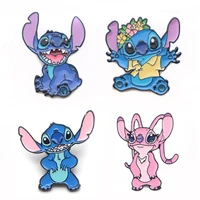 lb1642 anime stitch alien cute badge enamel pins for backpacks collar lapel pin hat jewelry birthday gifts for friends kids