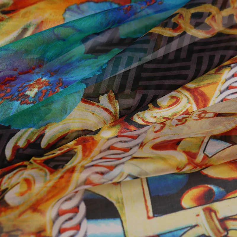 Новинка весна-лето 18 женское шифоновое платье из 100% шелка с принтом в полоску