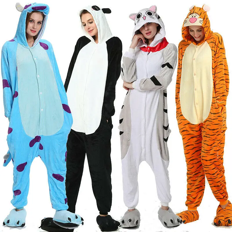 Кигуруми панда Onesie для взрослых животных мужские и женские пижамы фланелевые