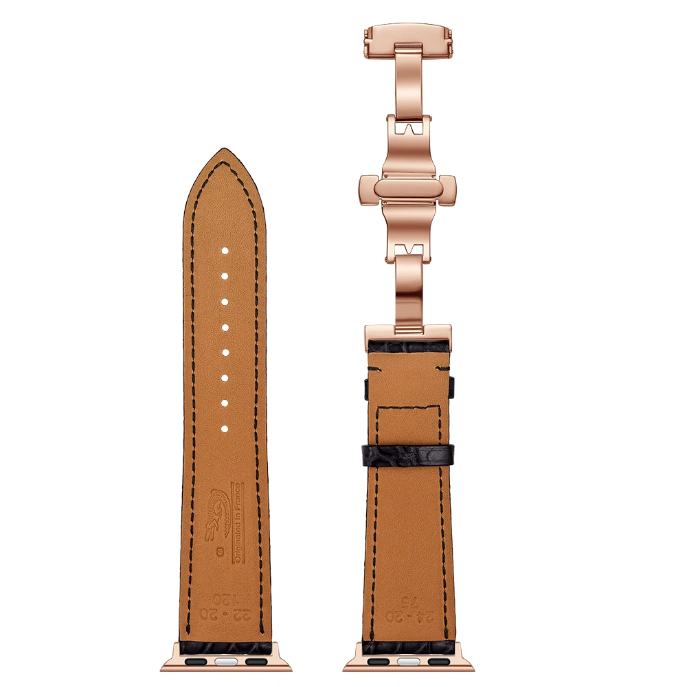 Crocodile Leather Straps For Apple Watch Band 42mm 38mm 40mm 44mm Strap for iWatch Bracelet For Smart Watch Series 5 4 3 2 1