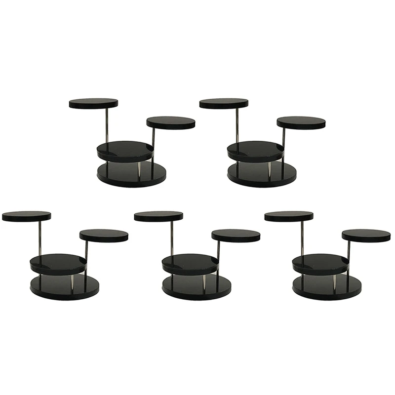 

Acrylic Ring Jewelry Display Stand Three Layer Round Jewelry Rotating Ring Display Stand 5Pcs