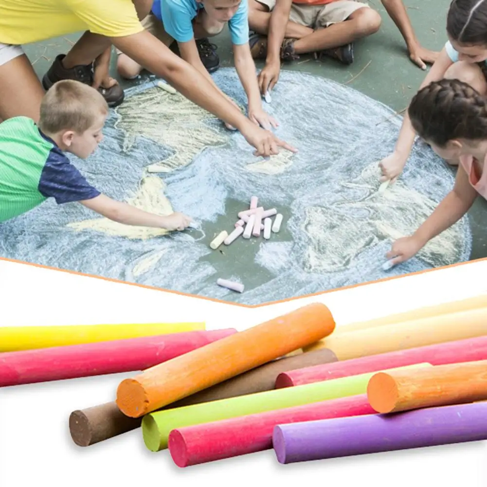10PCS Sidewalk Chalk Set Bright Colors Doodle Blackboard Drawing Dustless Colorful for Teacher Supplies | Канцтовары для офиса и