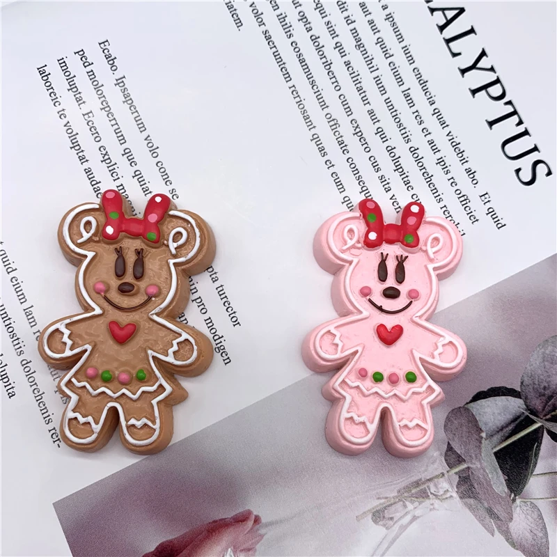 

Disney 24piece Minnie Mickey Mouse Gingerbread Man resin biscuit DIY cream mobile phone case accessories material figure toy