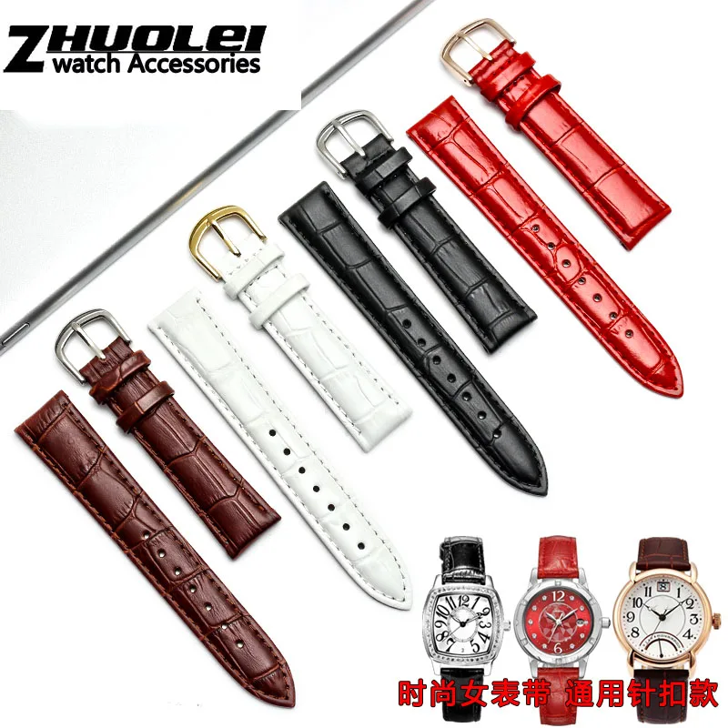 

For brand Watch Bracelet Belt Woman Watchbands Genuine Leather Strap Watch Band 10 12 14 16 18 20 22mm Multicolor Watch Bands