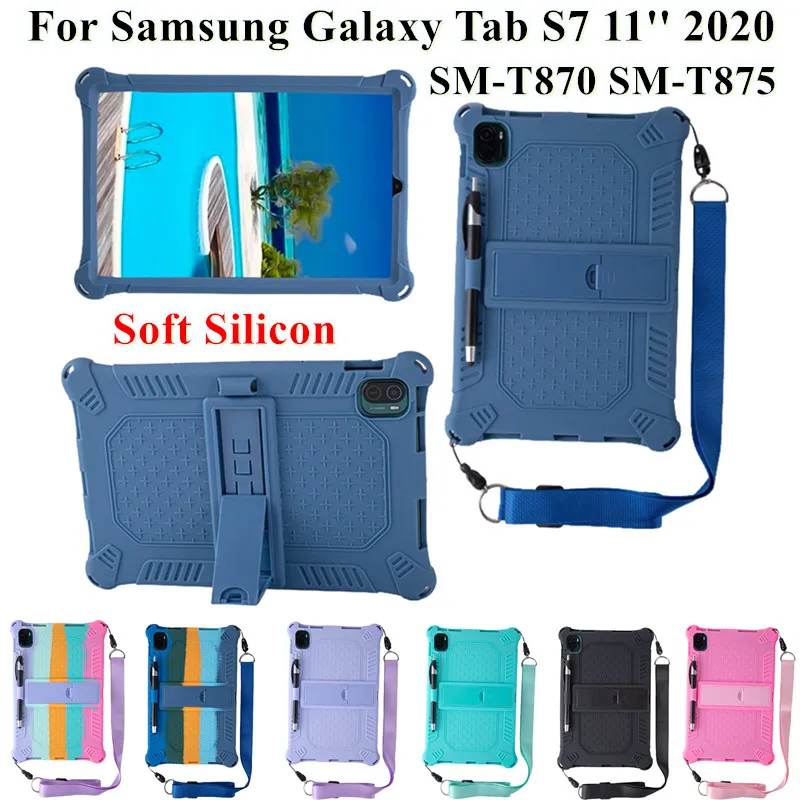 

Чехол для Samsung Galaxy Tab S7 11 ''2020, мягкий силиконовый чехол для планшета, чехол для телефона, 11 дюймов, защитный чехол-подставка