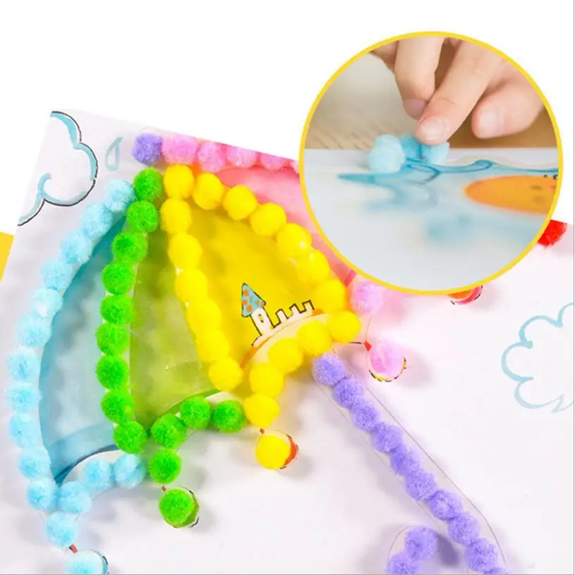 1 шт. Детские креативные плюшевые наклейки сделай сам с шариками детские