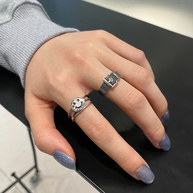 

Retro Hong Kong Style Ring For Men And Women Punk Ring Simple Versatile Temperament Exquisite Jewelry Europe And America 2021